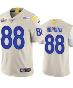 Los Angeles Los Angeles Rams #88 Brycen Hopkins Men's Super Bowl LVI Patch Nike Vapor Limited NFL Jersey - Bone Men's