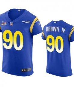 Los Angeles Los Angeles Rams #90 Earnest Brown IV Men's Super Bowl LVI Patch Nike Vapor Elite Player NFL Jersey - Royal Men's