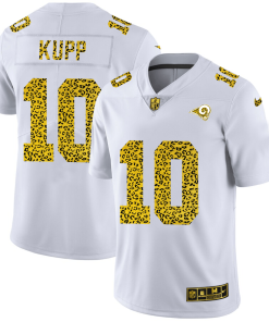 Los Angeles Rams #10 Cooper Kupp Men's Nike Flocked Leopard Print Vapor Limited NFL Jersey White