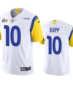 Los Angeles Rams #10 Cooper Kupp Men's Super Bowl LVI Patch Nike Alternate Vapor Limited NFL Jersey - White