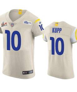 Los Angeles Rams #10 Cooper Kupp Men's Super Bowl LVI Patch Nike Vapor Elite Player NFL Jersey - Bone