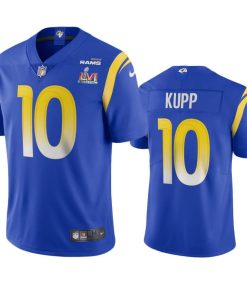 Los Angeles Rams #10 Cooper Kupp Men's Super Bowl LVI Patch Nike Vapor Limited NFL Jersey - Royal