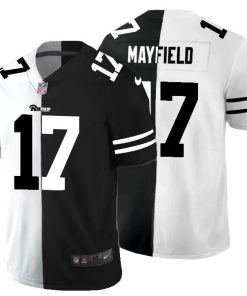 Los Angeles Rams #17 Baker Mayfield Men's Black V White Peace Split Nike Vapor Untouchable Limited NFL Jersey