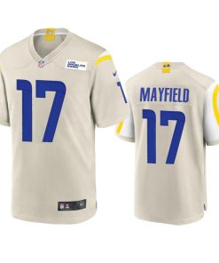 Los Angeles Rams #17 Baker Mayfield Men's Nike Game NFL Jersey - Bone