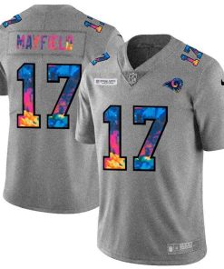 Los Angeles Rams #17 Baker Mayfield Men's Nike Multi-Color 2020 NFL Crucial Catch NFL Jersey Greyheather