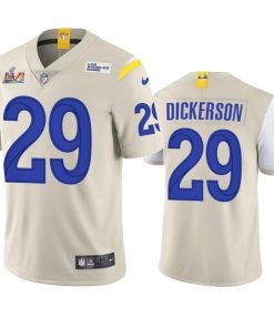 Los Angeles Rams #29 Eric Dickerson Men's Super Bowl LVI Patch Nike Vapor Limited NFL Jersey - Bone
