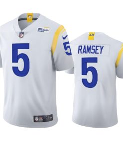 Los Angeles Rams #5 Jalen Ramsey Men's Nike 2021 Vapor Limited NFL Jersey - White