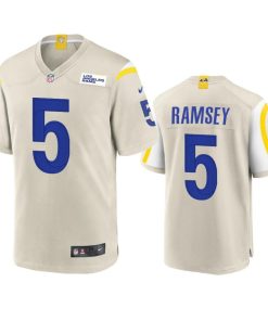 Los Angeles Rams #5 Jalen Ramsey Men's Nike Game NFL Jersey - Bone