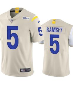 Los Angeles Rams #5 Jalen Ramsey Men's Nike Vapor Limited NFL Jersey - Bone
