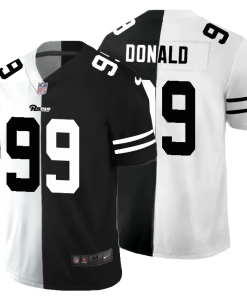 Los Angeles Rams #99 Aaron Donald Men's Black V White Peace Split Nike Vapor Untouchable Limited NFL Jersey