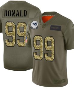 Los Angeles Rams #99 Aaron Donald Men's Nike 2019 Olive Camo Salute To Service Limited NFL Jersey