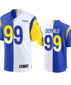 Los Angeles Rams #99 Aaron Donald Men's Nike Royal White Split Game NFL Limited Jersey