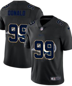 Los Angeles Rams #99 Aaron Donald Men's Nike Team Logo Dual Overlap Limited NFL Jersey Black