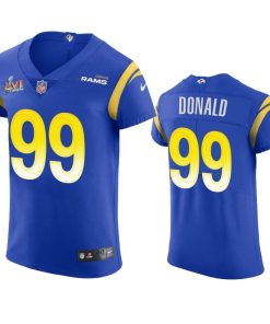 Los Angeles Rams #99 Aaron Donald Men's Super Bowl LVI Patch Nike Vapor Elite Player NFL Jersey - Royal