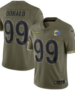 Los Angeles Rams #99 Aaron Donald Nike Men's 2022 Salute To Service Limited Jersey - Olive