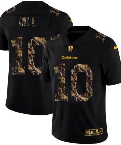 Miami Dolphins #10 Tyreek Hill Men's Black Nike Flocked Lightning Vapor Limited NFL Jersey
