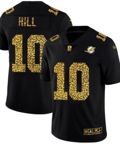 Miami Dolphins #10 Tyreek Hill Men's Nike Leopard Print Fashion Vapor Limited NFL Jersey Black