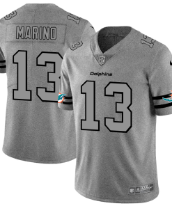Miami Dolphins #13 Dan Marino Men's Nike Gray Gridiron II Vapor Untouchable Limited NFL Jersey