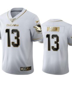 Miami Dolphins #13 Dan Marino Men's Nike White Golden Edition Vapor Limited NFL 100 Jersey