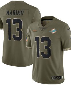 Miami Dolphins #13 Dan Marino Nike Men's 2022 Salute To Service Limited Jersey - Olive