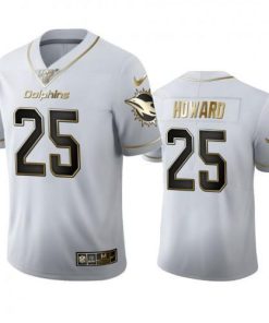 Miami Miami Dolphins #25 Xavien Howard Men's Nike White Golden Edition Vapor Limited NFL 100 Jersey Men's