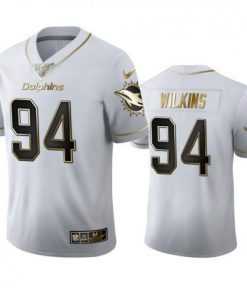 Miami Miami Dolphins #94 Christian Wilkins Men's Nike White Golden Edition Vapor Limited NFL 100 Jersey Men's