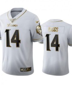 Minnesota Minnesota Vikings #14 Stefon Diggs Men's Nike White Golden Edition Vapor Limited NFL 100 Jersey Men's