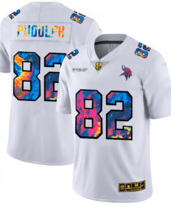 Minnesota Minnesota Vikings #82 Kyle Rudolph Men's White Nike Multi-Color 2020 NFL Crucial Catch Limited NFL Jersey Men's