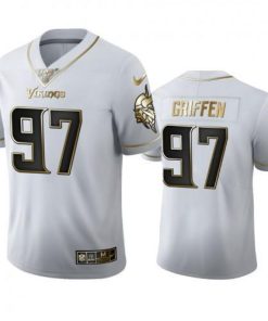 Minnesota Minnesota Vikings #97 Everson Griffen Men's Nike White Golden Edition Vapor Limited NFL 100 Jersey Men's