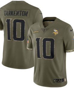 Minnesota Vikings #10 Fran Tarkenton Nike Men's 2022 Salute To Service Limited Jersey - Olive