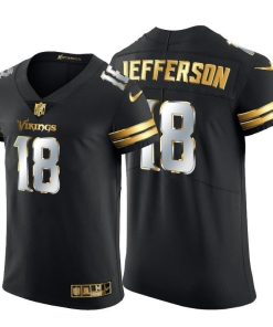 Minnesota Vikings #18 Justin Jefferson Men's Nike Black Edition Vapor Untouchable Elite NFL Jersey