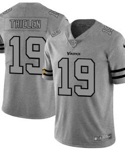 Minnesota Vikings #19 Adam Thielen Men's Nike Gray Gridiron II Vapor Untouchable Limited NFL Jersey