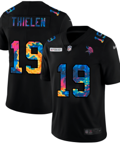 Minnesota Vikings #19 Adam Thielen Men's Nike Multi-Color Black 2020 NFL Crucial Catch Vapor Untouchable Limited Jersey