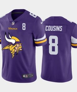 Minnesota Vikings #8 Kirk Cousins Purple Men's Nike Big Team Logo Player Vapor Limited NFL Jersey