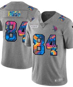 Minnesota Vikings #84 Randy Moss Men's Nike Multi-Color 2020 NFL Crucial Catch NFL Jersey Greyheather
