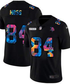 Minnesota Vikings #84 Randy Moss Men's Nike Multi-Color Black 2020 NFL Crucial Catch Vapor Untouchable Limited Jersey