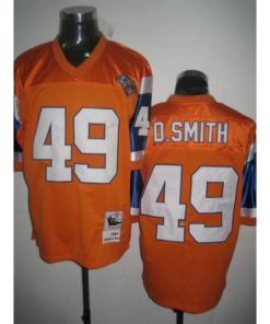 Mitchel & Ness Denver Broncos #49 Dennis Smith Orange Stitched Throwback NFL Jersey Men's