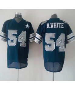 Mitchell & Ness Dallas Cowboys #54 Randy White Blue With 25th Patch Stitched Throwback NFL Jersey Men's