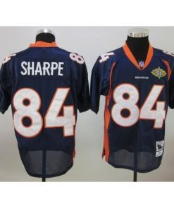 Mitchell & Ness Denver Broncos #84 Shannon Sharpe Blue With Super Bowl Patch Stitched NFL Jersey Men's