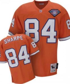 Mitchell & Ness Denver Broncos #84 Shannon Sharpe Orange Stitched Throwback NFL Jersey Men's