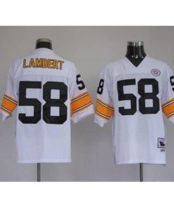 Mitchell & Ness Pittsburgh Steelers #58 Jack Lambert White Stitched Throwback NFL Jersey Men's