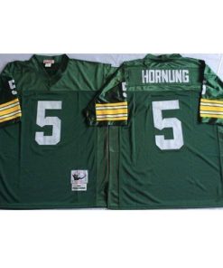 Mitchell And Ness 1966 Green Bay Packers #5 Paul Hornung Green Throwback Stitched NFL Jersey Men's