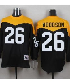 Mitchell And Ness 1967 Pittsburgh Steelers #26 Rod Woodson Black/Yelllow Throwback Men's Stitched NFL Jersey Men's