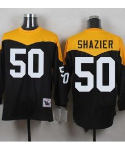 Mitchell And Ness 1967 Pittsburgh Steelers #50 Ryan Shazier Black/Yelllow Throwback Men's Stitched NFL Jersey Men's