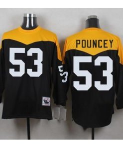 Mitchell And Ness 1967 Pittsburgh Steelers #53 Maurkice Pouncey Black/Yelllow Throwback Men's Stitched NFL Jersey Men's