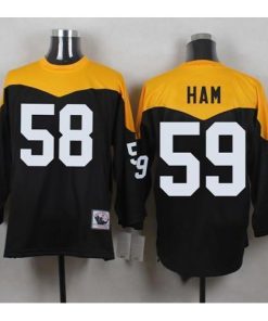 Mitchell And Ness 1967 Pittsburgh Steelers #59 Jack Ham Black/Yelllow Throwback Men's Stitched NFL Jersey Men's