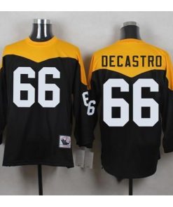 Mitchell And Ness 1967 Pittsburgh Steelers #66 David DeCastro Black/Yelllow Throwback Men's Stitched NFL Jersey Men's