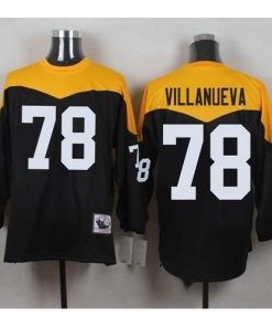 Mitchell And Ness 1967 Pittsburgh Steelers #78 Alejandro Villanueva Black/Yelllow Throwback Men's Stitched NFL Jersey Men's