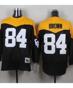 Mitchell And Ness 1967 Pittsburgh Steelers #84 Antonio Brown Black/Yelllow Throwback Men's Stitched NFL Jersey Men's