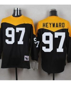 Mitchell And Ness 1967 Pittsburgh Steelers #97 Cameron Heyward Black/Yelllow Throwback Men's Stitched NFL Jersey Men's